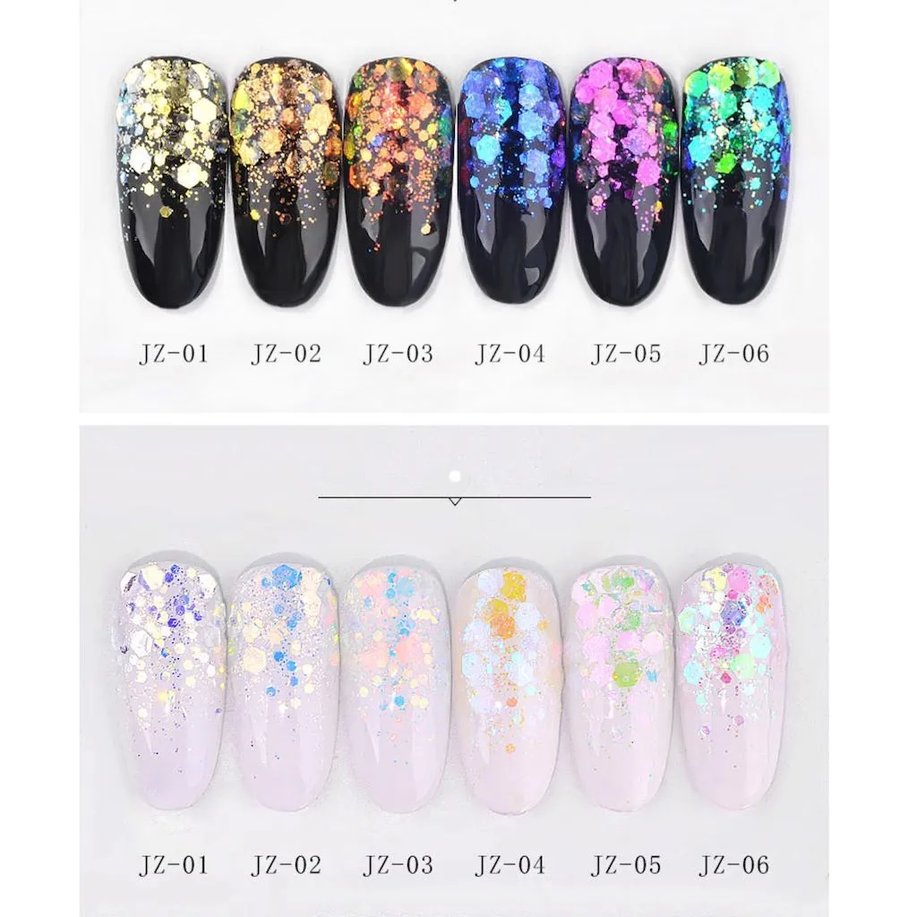 Mermaid Nail Flakes Holographic Glitter Jar