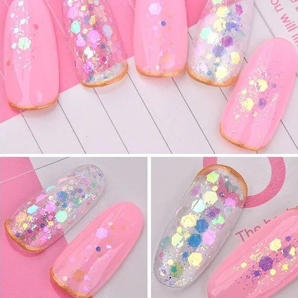 Mermaid Nail Flakes Holographic Glitter Jar