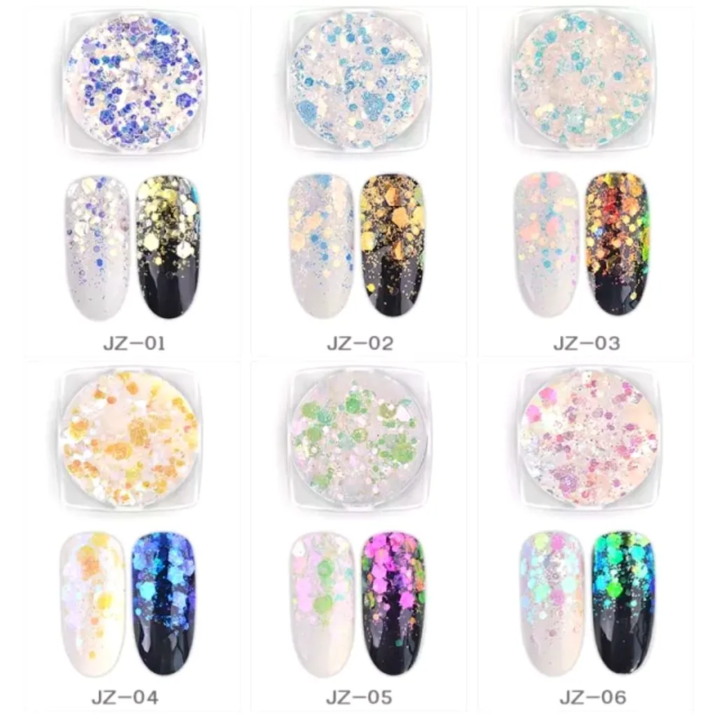 Mermaid Nail Flakes Holographic Glitter Jar