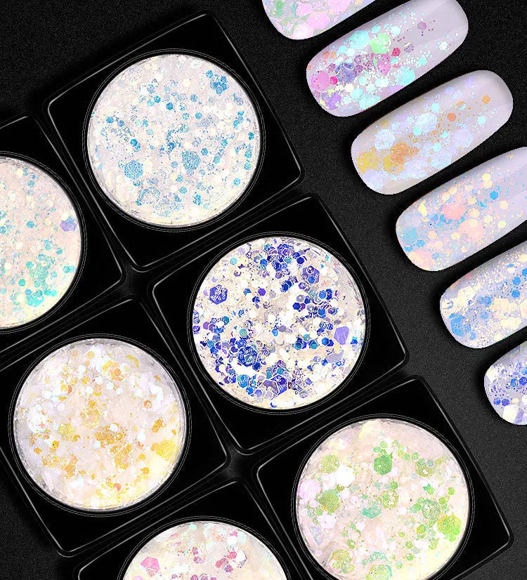 Mermaid Nail Flakes Holographic Glitter Jar