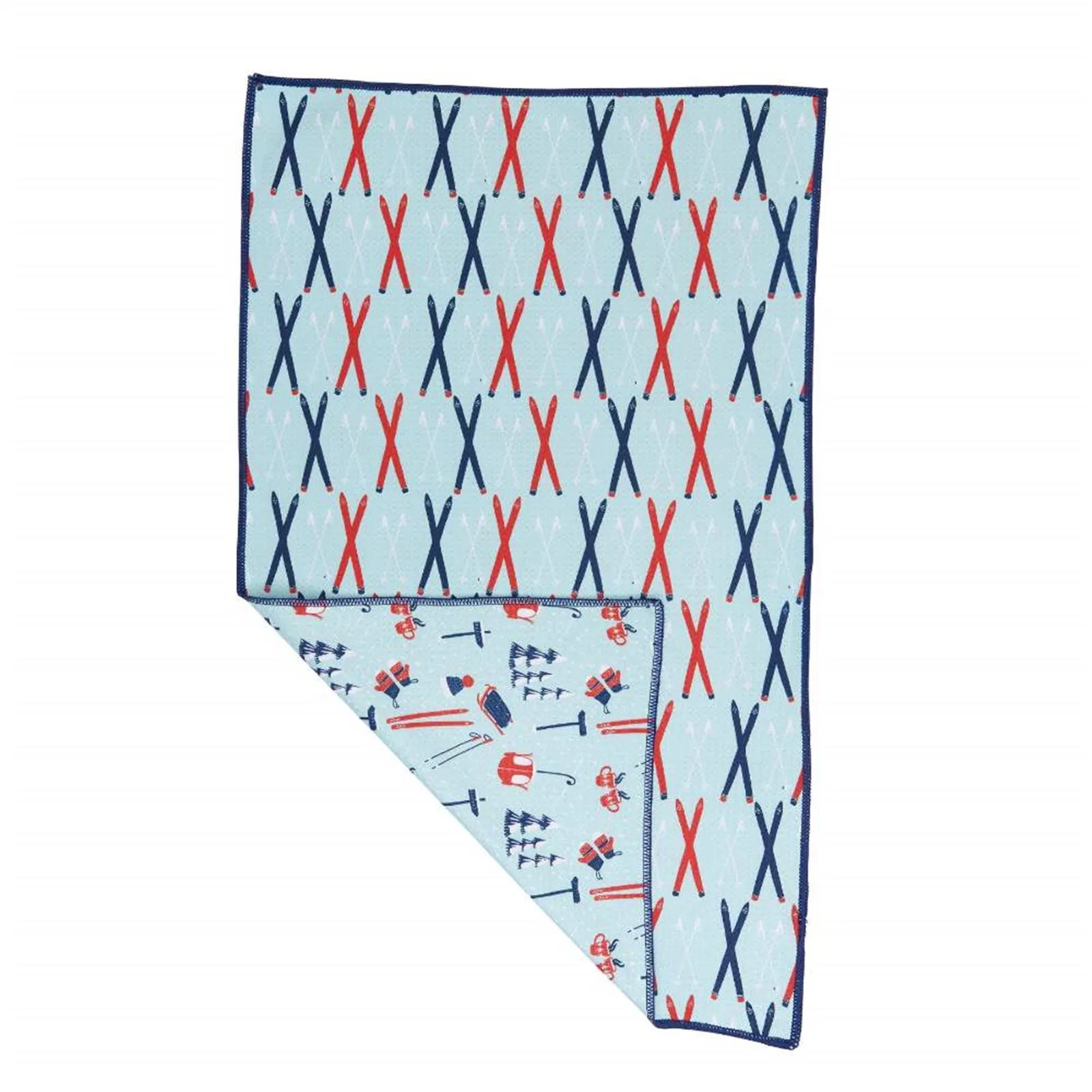 Nordic Sports blu Kitchen Tea Towel-Double-Sided Print