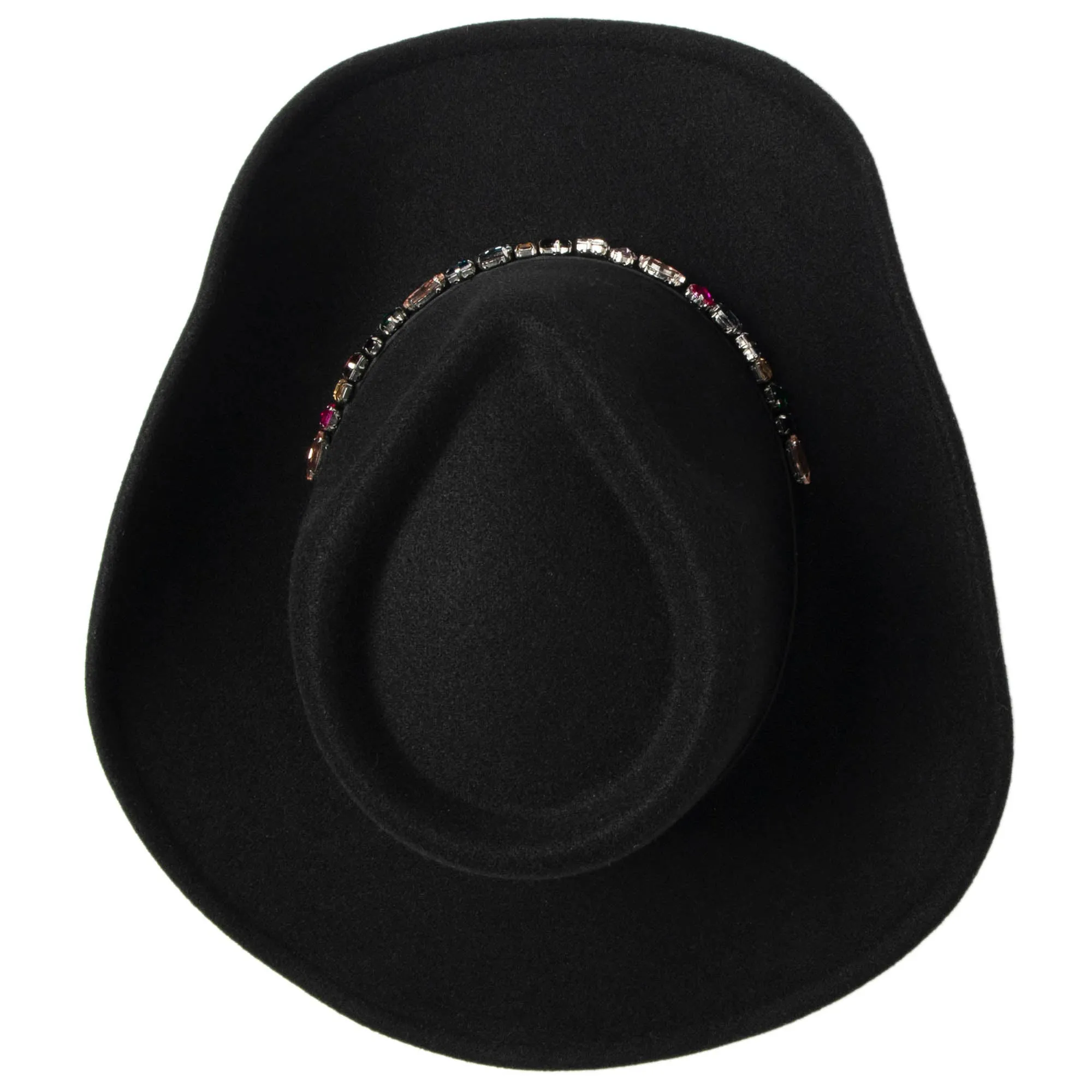 Pinch Crown Cowboy with Multi Gemstone Band