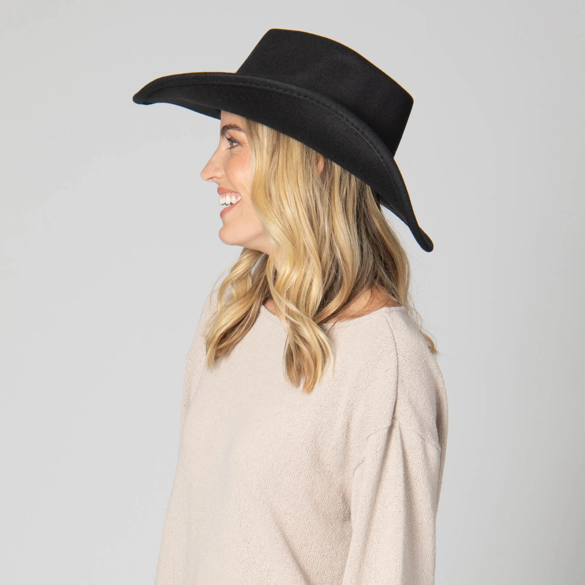 Pinch Crown Cowboy with Multi Gemstone Band