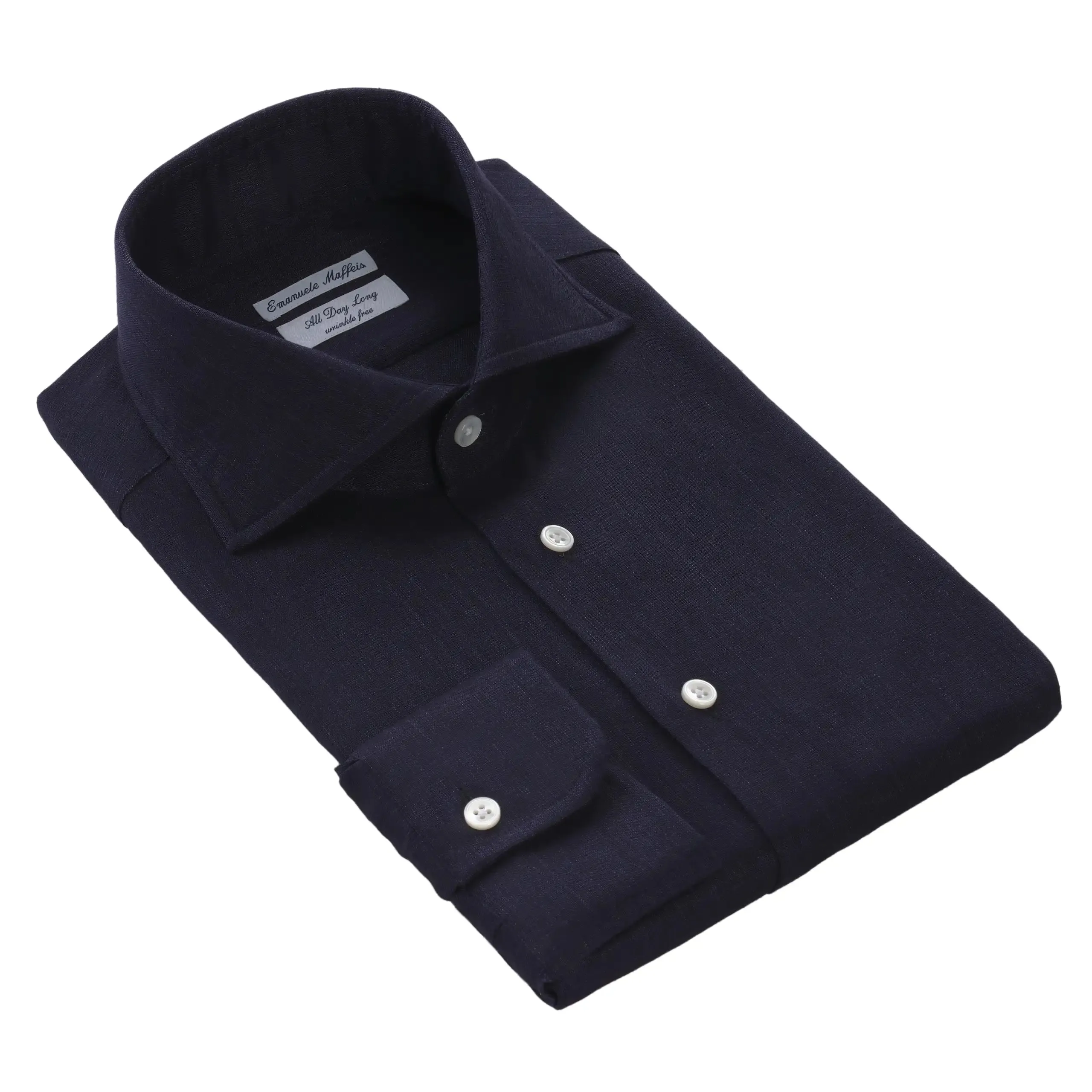 "All Day Long" Linen Shirt in Dark Blue
