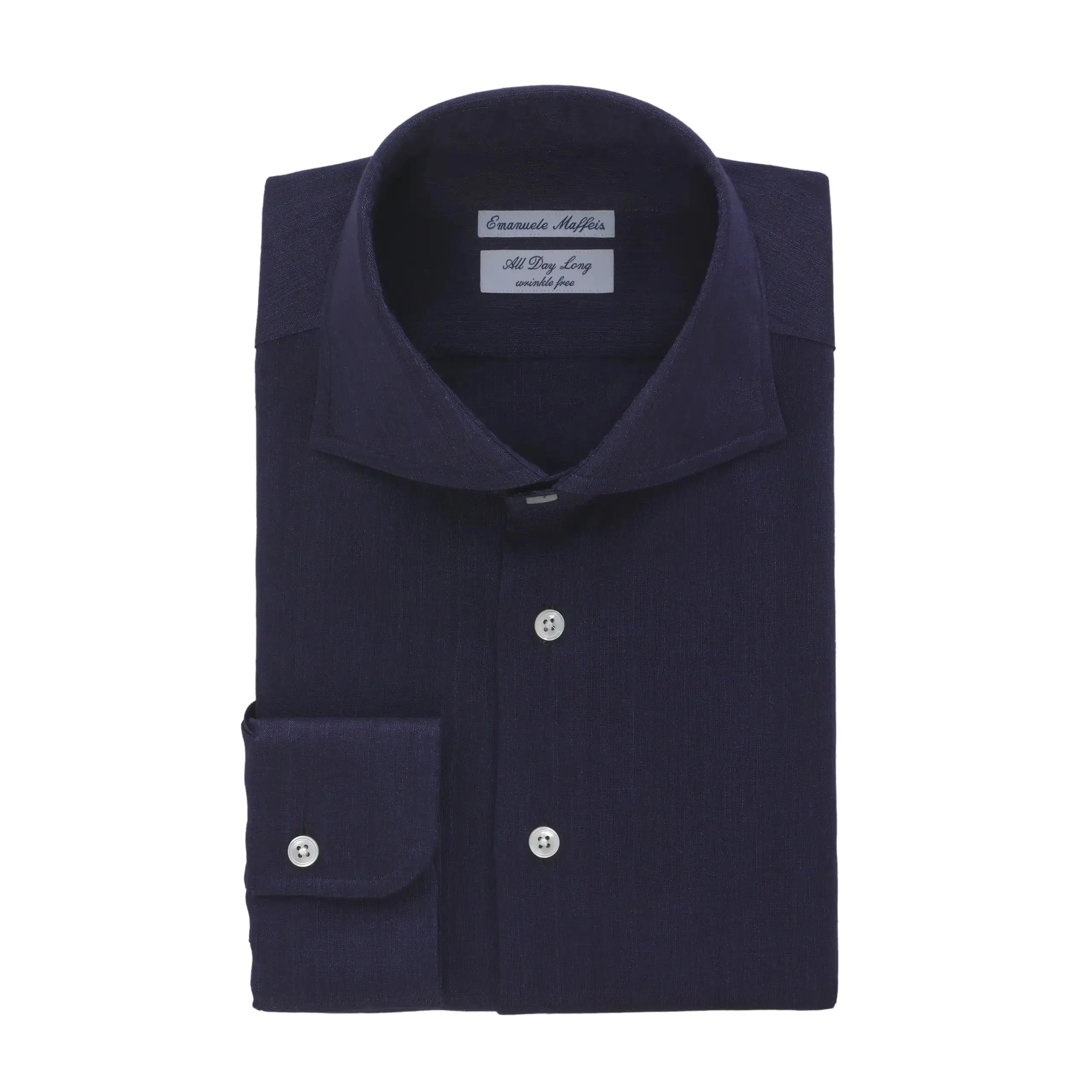 "All Day Long" Linen Shirt in Dark Blue