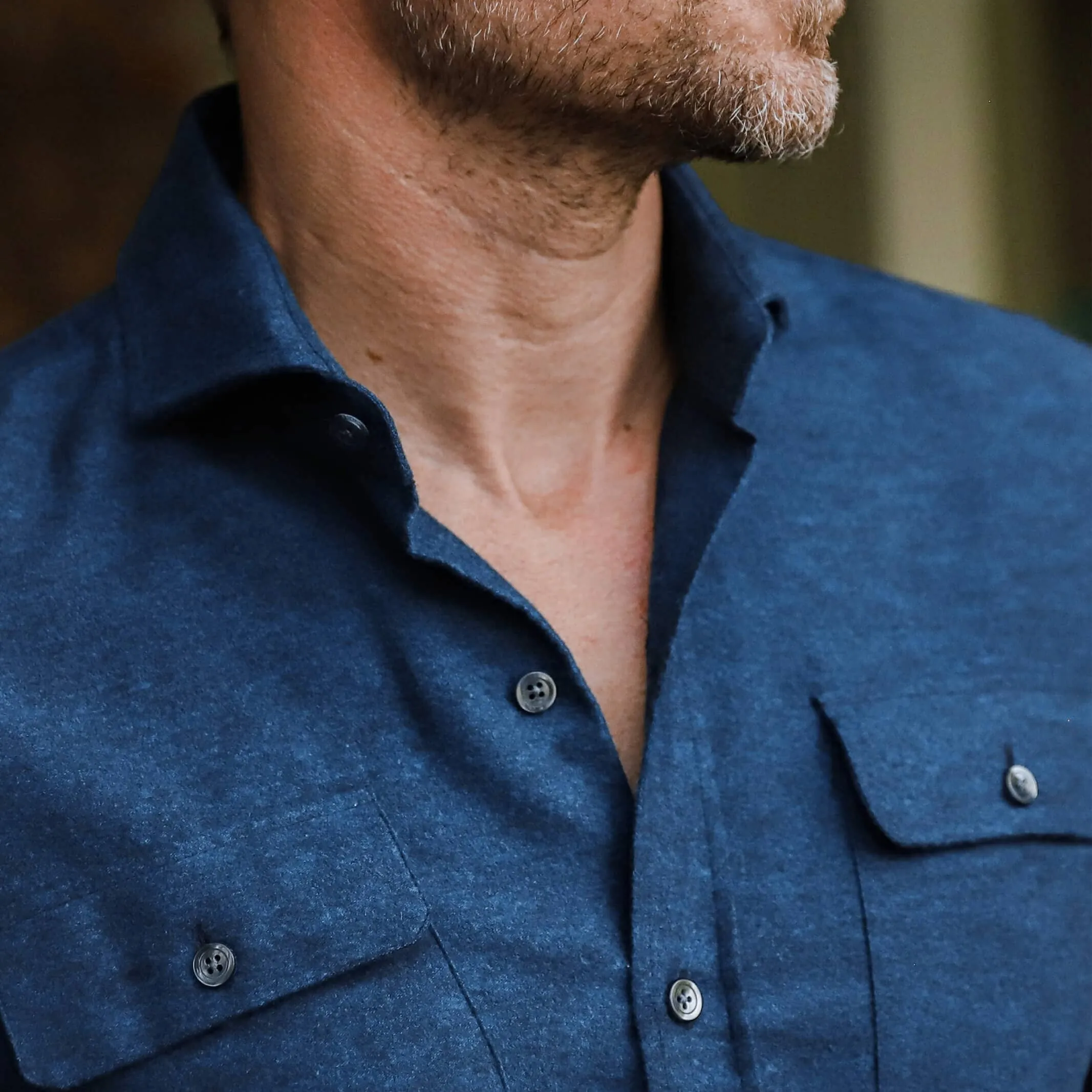 The Dark Blue Heather Heyming Flannel Custom Shirt