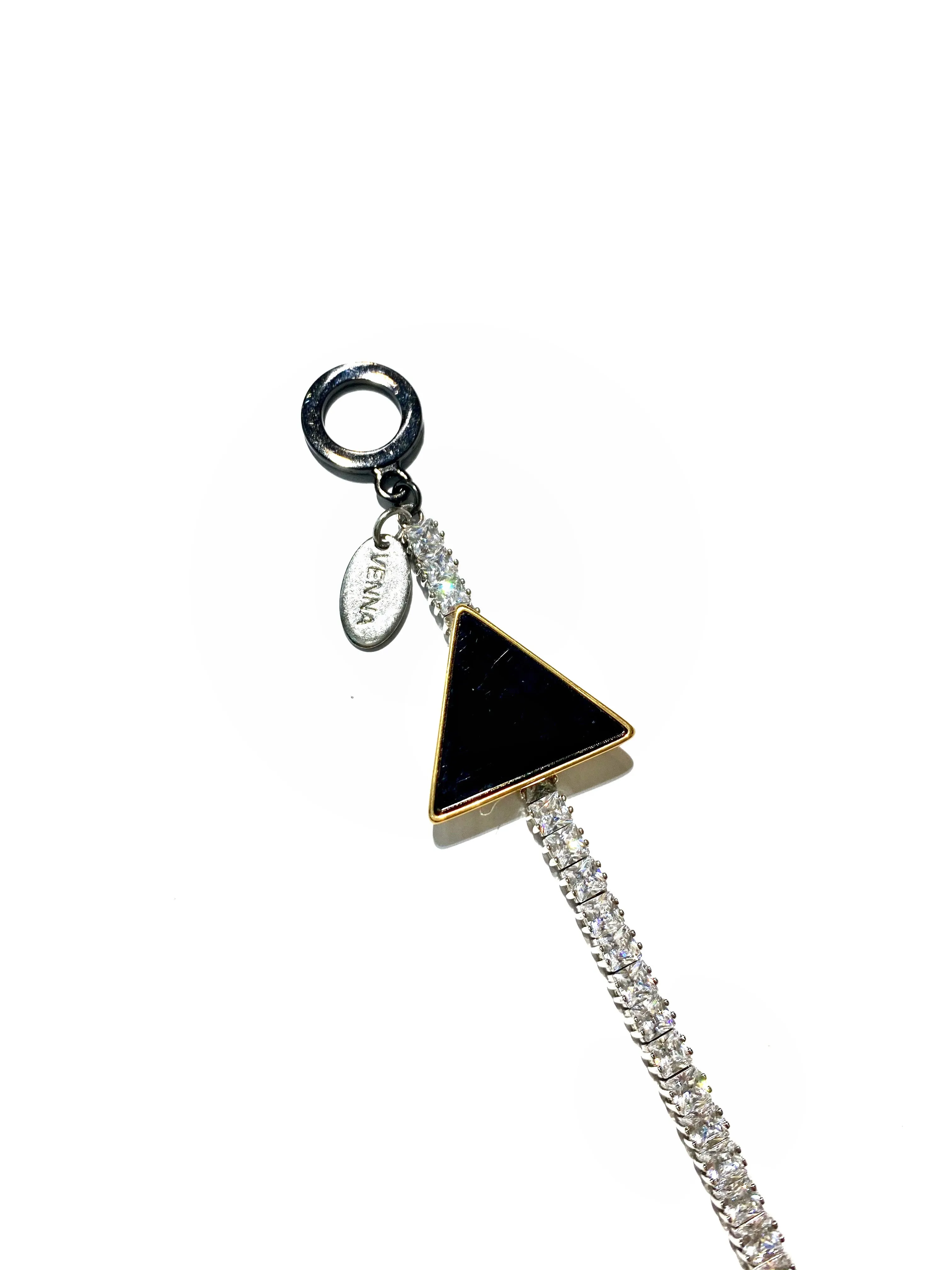 TRIANGLE  EMBELLISHED ZIRCON CRYSTAL CHAIN BRACELET