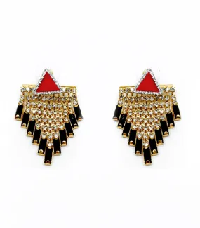 VENNA TRIANGULAR STUD DETACHABLE CRYSTAL FRINGE DROP EARRINGS VENNA TRIANGULAR STUD DETACHABLE CRYSTAL FRINGE DROP EARRINGS