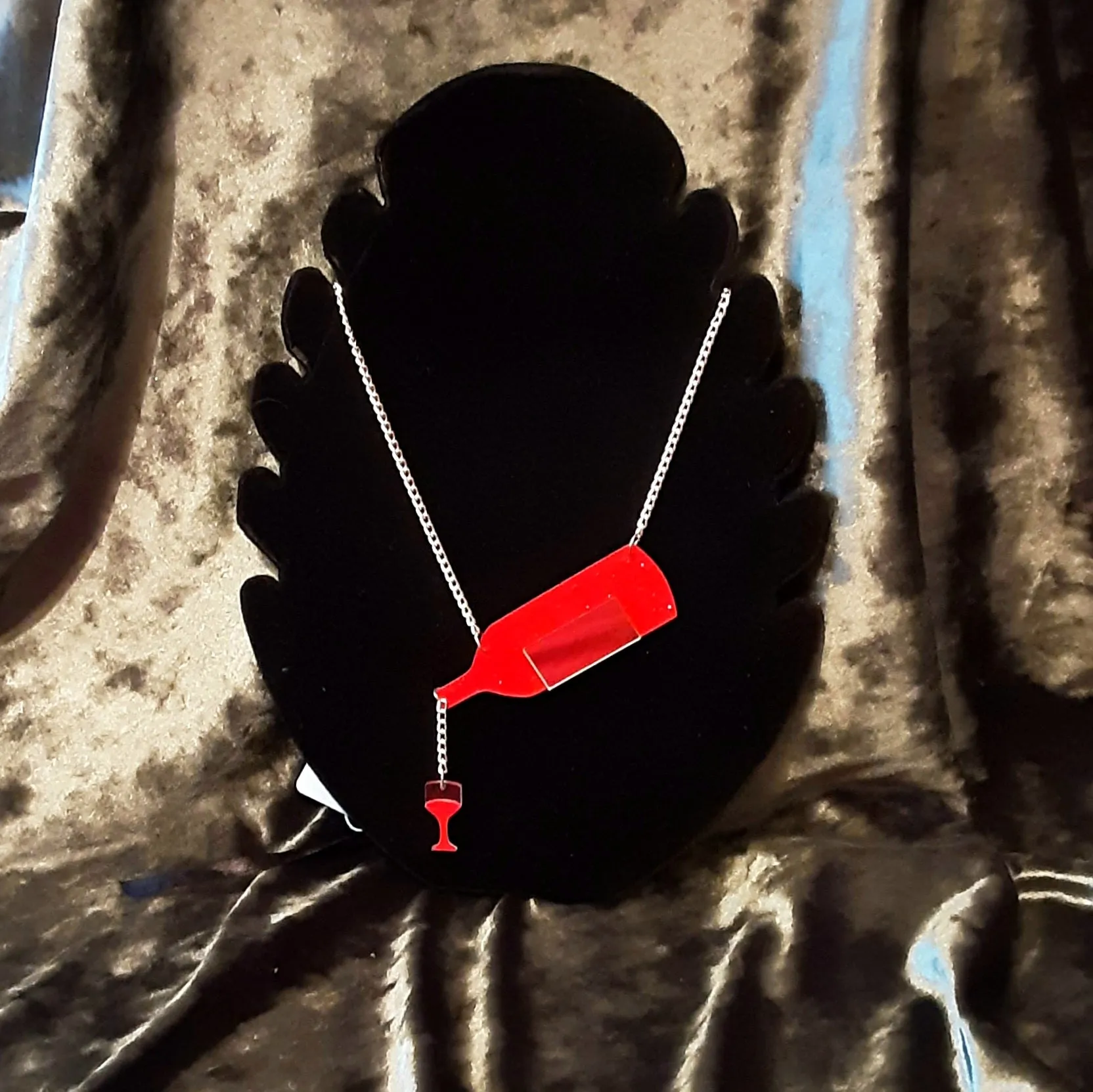 Wine O'clock Acrylic Necklace